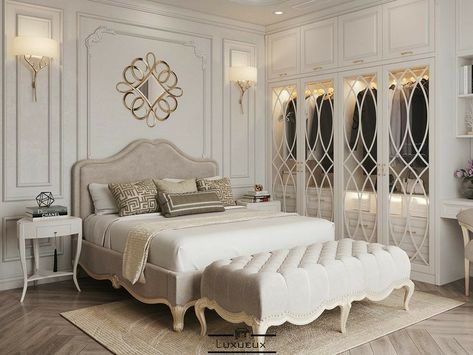 Neo Classic Master Room, Modern Classic Bedroom Master Suite, Classical Bed, Neo Classical Bedroom, Neo Classic Furniture, New Classic Bedroom, Neoclassical Bedroom, Classical Bedroom, Classic Bedroom Design