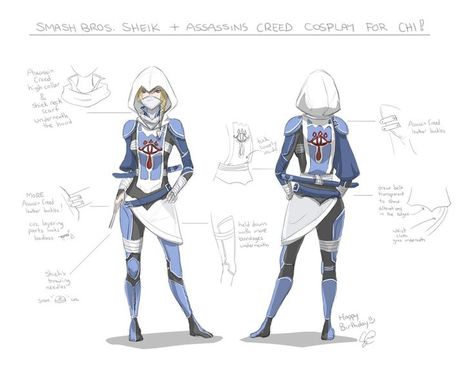 Shiek Cosplay, Zelda Races, Hero's Shade, Legend Of Zelda Sheik, Drawn Outfits, Cosplay Design, Traditional Drawing, Princesa Zelda, Nintendo Fan Art