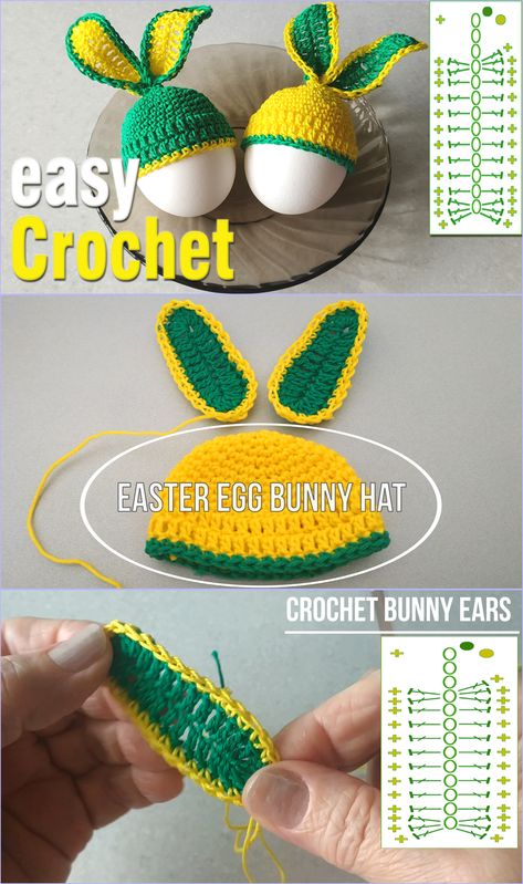 Egg Video, Bunny Hat Crochet, Easter Bunny Hat, Bunny Cap, Crochet Easter Bunny, Cosy Crochet, Crochet Increase, Easter Funny, Slip Stitches