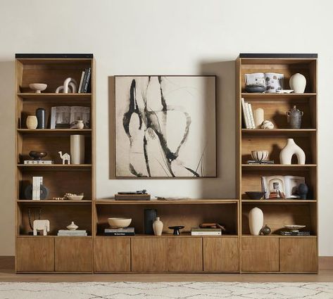 entertainment center | Pottery Barn Console Table Bedroom, Custom Dining Tables, Coffee Table Size, Media Unit, Cord Management, Living Room Shop, Media Console, Solid Pine, Entertainment Center