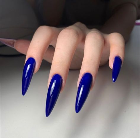 Dark Blue Stilletos Nails, Cute Stilleto Nails, Blue Nails Stiletto, Summer Stiletto Nails, Blue Stiletto Nails, Acrylic Nails Stiletto, Pointy Nails, Nails Stiletto, Punk Nails