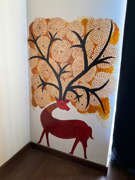 Gond art Gond Art Paintings, Art On Wall, Gond Art, Gond Painting, Fashion Painting, Hand Painting Art, Content Creation, Wall Mural, Wall Murals