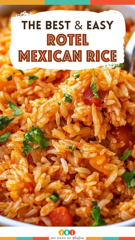 Easy Rotel Mexican Rice Mexican Rice For Tacos, Mexican Rice With Cheese, Make Spanish Rice From White Rice, Healthy Rotel Recipes, Mexican Rice With Rotel Easy, Rice For Taco Bar, Mexican Rice Rotel Recipe, Tasty Mexican Recipes, Rice And Rotel Recipes