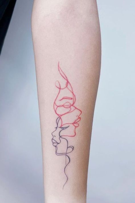 Two Face Tattoo, Aesthetic Tattoo Ideas, Rare Tattoos, Gemini Tattoo, Small Pretty Tattoos, Two Face, Red Ink Tattoos, Small Hand Tattoos, Arm Tattoos For Women