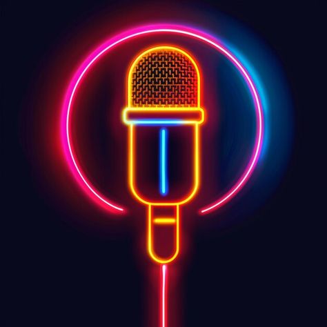 Photo microphone design in vibrant neon ... | Premium Photo #Freepik #photo Neon Microphone, Microphone Design, Business Card Maker, Flyer Maker, Poster Maker, Card Banner, Music Wallpaper, Poster Invitation, Cartoon Clip Art