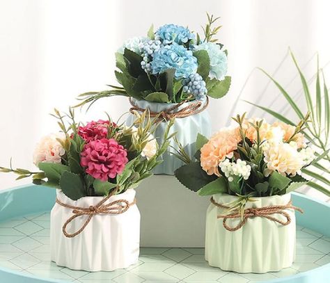 Ikea Flowers, Macaron Flower, Hydrangea Potted, Plastic Vase, Birthday Art, Planting Hydrangeas, Artificial Hydrangeas, Plastic Flower, Nordic Modern