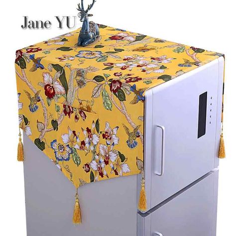 Oven Cover Sewing, Fridge Cover Ideas, Fridge Decoration Ideas, Fridge Cover, Draps Design, Designer Bed Sheets, Ethnic Home Decor, Sewing Machine Basics, Sewing Easy Diy