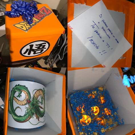 Dragón Ball Z Gift Box Naruto Gift Box Ideas, Dragon Ball Z Gift Basket, Diy Dragon Ball Z Gifts, Dragon Ball Diy Gift, Dragon Ball Z Gift Ideas, Goku Gift Ideas, Dragon Ball Z Valentines Day Gift Ideas, Dragon Ball Z Gifts For Boyfriend, Dragon Ball Gift Ideas