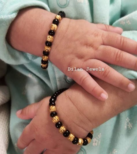 Black Beads Bracelet Gold For Kids, Murugulu For Baby Boys, Disti Pusalu, Baby Kada Gold, Najariya Bracelet For Baby, Black Beads Bracelet Gold, Baby Boy Jewelry, Baby Bracelet Gold