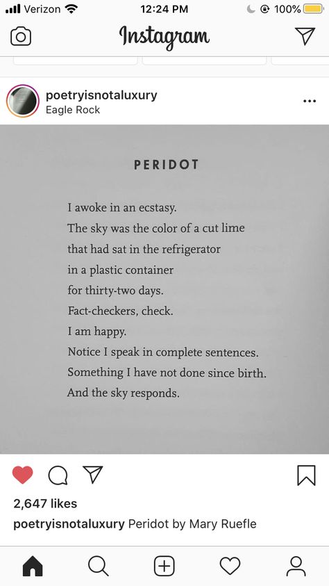 Peridot, Mary Ruefle Mary Ruefle, Eagle Rock, Thirty Two, Complete Sentences, I Am Happy, Poetry, Writing