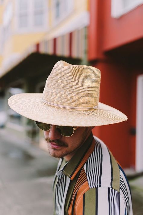 Cowboy Photoshoot, Straw Hats Outfit, Hat Outfit Men, Vodka Soda, Mens Hats, Goorin Bros, Men Photoshoot, Straw Fedora, Wide Brim Fedora