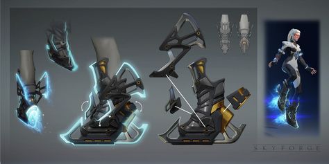 ArtStation - Rocket boots Winter, Dmitry Cherevatenko Skyforge Concept Art, Rocket Boots, Avatar Airbending Poses, Robot Painting, Fallout Concept Art, Sci Fi Props, Iron Man Art, Spaceship Design, Futuristic Art