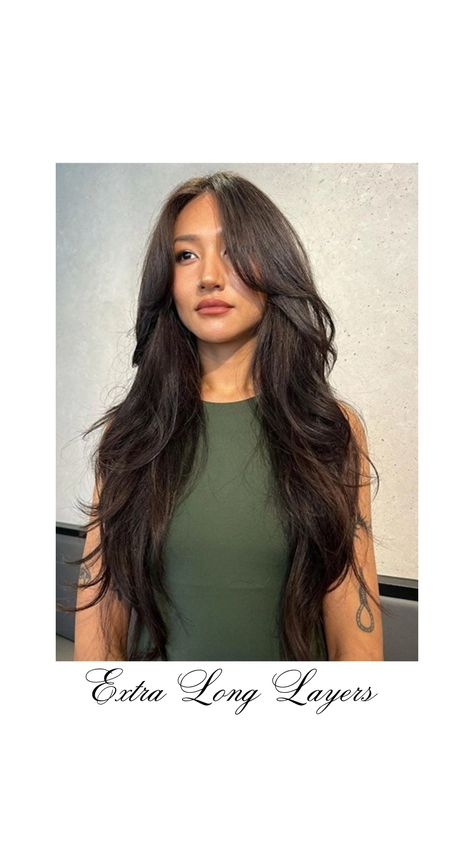 Trendy haircut 2023 Long Later Hairstyles, 90s Hairstyles For Long Hair Layers, Best Layered Haircut For Long Hair, Long Hair 90s Haircut, 2023 Long Haircuts For Women, Haircuts Long Hair 2023, Long Hair Trend 2023, Long Hair Layer Haircut, All Around Layers Long Hair