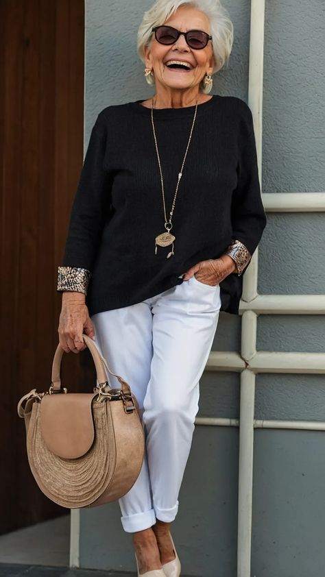 Fashion Beyond Forty: 15 Classy Looks for Women in Their 50s, 60s, and 70s - Inspire Inlet Classy Looks For Women, Outfits For Older Women Over 60, Women Over 60 Fashion Classy, Stylish Older Women Over 60, Over 60 Fashion Classy, Older Woman Outfit, Elegant Plus Size Outfits, Women In Their 50s, Classy Looks