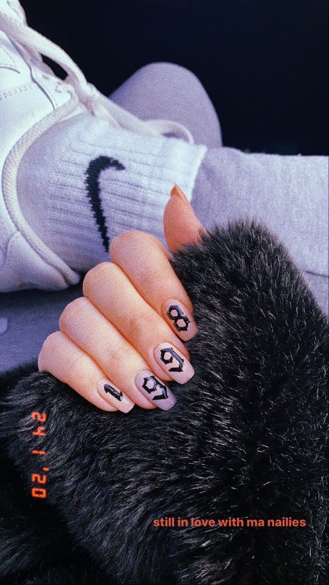 1995 Nail Design, 1998 Nails Design, 1998 Nails, 1994 Nails, 1997 Nails, Numbers On Nails, Birth Year Nails, 1996 Nails, 21st Nails