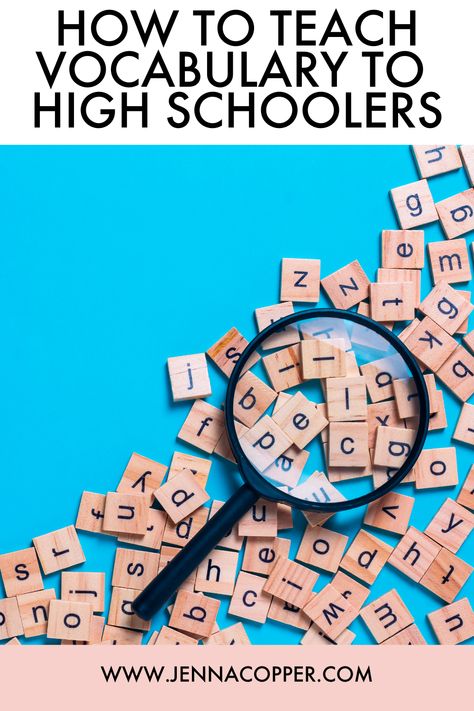 This article provides a complete approach to teaching vocabulary to high school students. It includes fun ways to teach word meanings while providing research-based ideas, activities, and strategies to help student develop reading comprehension skills. How To Teach Vocabulary, Teach Vocabulary, Word Meanings, Vocabulary Instruction, Vocabulary Book, Teaching Vocabulary, Language Arts Teacher, Comprehension Skills, English Language Arts High School