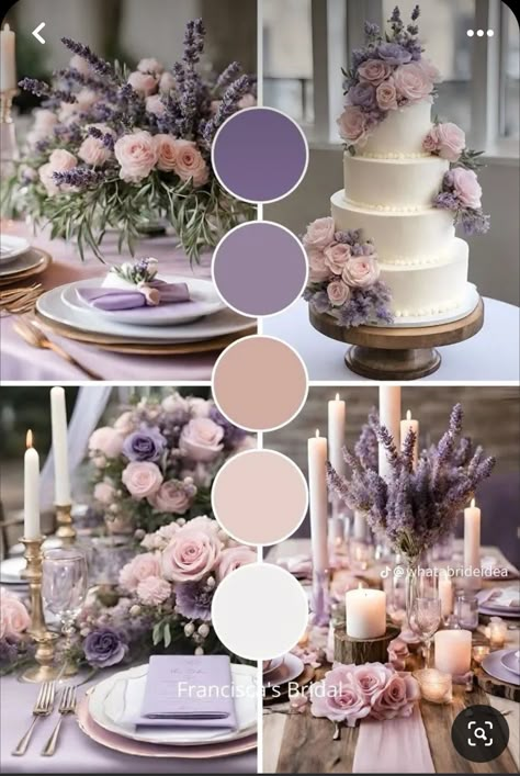 Lilac Wedding Themes, Summer Wedding Color Palette, Light Purple Wedding, Lavender Wedding Theme, Wedding Color Palette Ideas, Wedding Color Palette Summer, Wedding Theme Color Schemes, Wedding Color Pallet, Mauve Wedding