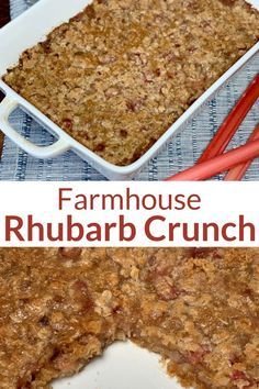 Rhubarb Crunch, Rhubarb Dessert, Oatmeal Crumble, Scratch Cooking, Crunch Recipe, Rhubarb Desserts, Rhubarb Crisp, Food Cookies, Traditional Recipes