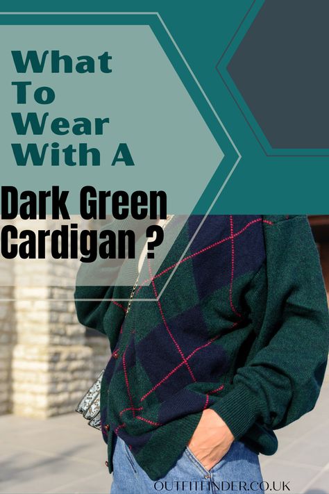 Dark green is a beautiful colour which goes with many other colour choices. If your colour choices tend towards the forest-y end of the scale, you may be wondering what to wear with a dark green cardigan. Read on for some inspiration! Forest Green Cardigan Outfit, Dark Green Cardigan Outfit, Green Cardigan Outfit, Forest Green Cardigan, Dark Green Cardigan, Dark Green Sweater, Beige Jeans, Cardigan Outfit, Green Cardigan