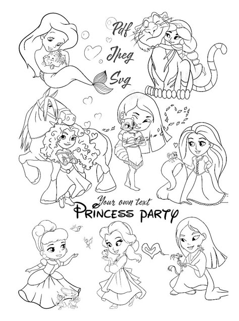 Mermaids Art, Princess Coloring Sheets, Doodle Planner, Disney Coloring Sheets, Disney Princess Babies, Animal Themes, Disney Princess Colors, Disney Princess Tattoo, Disney Princess Coloring Pages