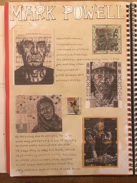 Mark Powell Artist Research Page, Mark Powell Artist Research, Artist Research Page, Gcse Sketchbook, Mark Powell, Artist Research, Gcse Art Sketchbook, A Level Art Sketchbook, Art 2024