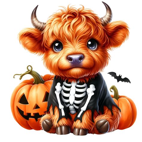 Ghost Cow, Cow Shirts, Cute Halloween Clipart, Diy Halloween Gifts, Halloween Cow, Cow Halloween, Cow Cute, Highland Cow Gifts