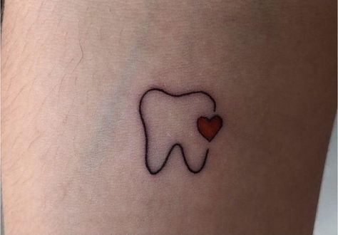 Dental Hygienist Tattoo, Dental Assistant Tattoo Ideas, Molar Tattoo, Dental Tattoo Ideas, Teeth Tattoo Ideas, Tooth Tattoo Ideas, Smile Tips, Doctor Tattoo, Tooth Tattoo