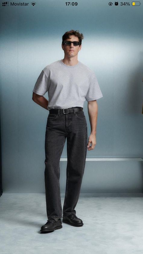 Grey Tshirt Outfits Men, Grey Tshirt Outfits, Grey Pants Outfit Men, Grey Pants Outfit, Grey Tshirt, Look Zara, Pants Outfit Men, Old Outfits, Tshirt Outfit