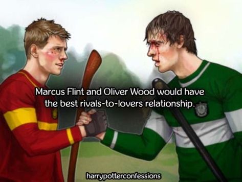 Relationship Artwork, Marcus Flint, Oliver Wood Harry Potter, Harry Potter Toms, Harry Potter 5, Drarry Fanart, Oliver Wood, Rowling Harry Potter, Gay Harry Potter