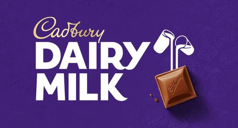 The brand’s wordmark has been redrawn while it’s staple chocolate bar gets a bold redesign with new type, patterns and icons. Milk Logo, Cadbury Dairy Milk Chocolate, Corporate Fonts, Dairy Milk Chocolate, Cadbury Dairy Milk, Chocolate Brands, Dairy Milk, Easter Svg, Milk Chocolate