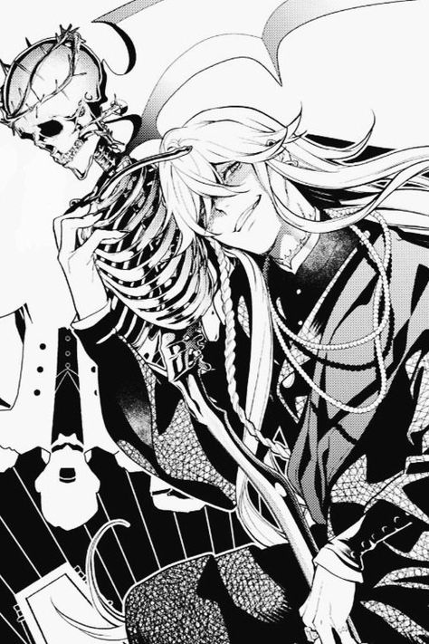 Undertaker 💚💚💚  ⚠️[Chapter 166]⚠️ I'm So Sorry, So Sorry, A Black, Skeleton, Long Hair, Black And White, Hair, White, Black