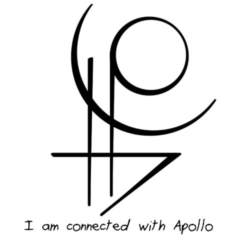 Apollo Tattoo Symbols, Apollo Witchcraft, Apollo Tattoo Ideas, Apollo Tattoos, Apollo Prayer, Apollo Symbol, Apollo Altar, Make A Sigil, Greek Symbol Tattoo