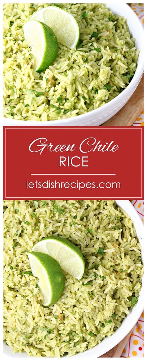 Green Chili Rice, Baked Chimichangas, Green Chile Rice, Baked Chicken Chimichangas, Green Rice Recipe, Chili Rice, Green Chile Sauce, Roasted Poblano Peppers, Easy Salsa Recipe