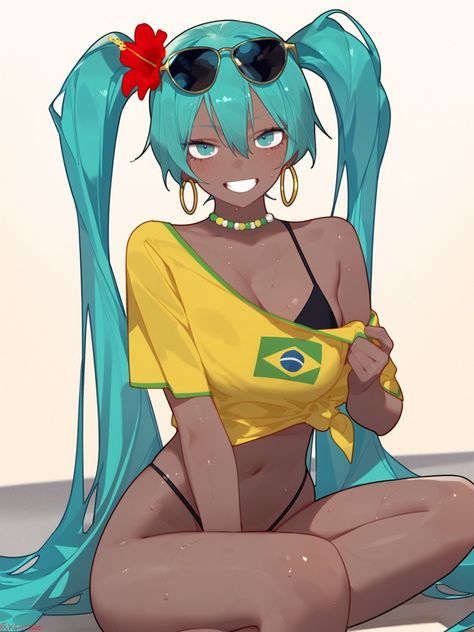 Brazilian Miku, Miku Hatsune Vocaloid, Female Cartoon Characters, Vocaloid Characters, Rei Ayanami, Female Cartoon, What To Draw, Art Trends, Female Character Design