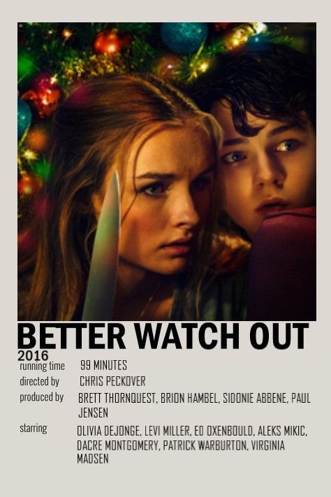 Better Watch Out Movie Poster, Better Watch Out Movie, Movies Minimalist, Red Posters, Christmas Horror Movies, Patrick Warburton, Levi Miller, Horror Poster, Christmas Horror