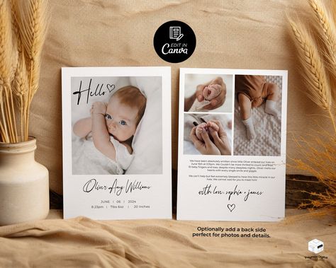 Birth Announcement Ideas, Digital Postcard, Baby Announcement Card, Godmother Proposal, New Baby Announcement, Birth Card, Newborn Announcement, Baby Announcement Cards, Baby Finger