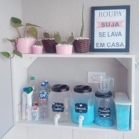 A primeira foto da lavanderia dos meus sonhos, meu novo cantinho preferido da casa está nascendo ❤ . . #Lavanderia #lavanderiafofa… Diy Home Accessories, Kitchen Organization Pantry, Living Room Green, Natural Home Decor, Home Design Decor, Pantry Organization, Little House, Interior Design Kitchen, Home Projects