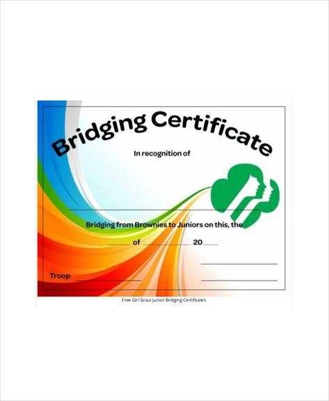 Girl Scout Certificates Printables Free, Bridge To Brownies, Girl Scout Bridging Ceremony Ideas, Girl Scout Bridge, Girl Scout Bridging Ceremony, Girl Scout Brownie Badges, Junior Girl Scout Badges, Bridging Ceremony, Girl Scout Law