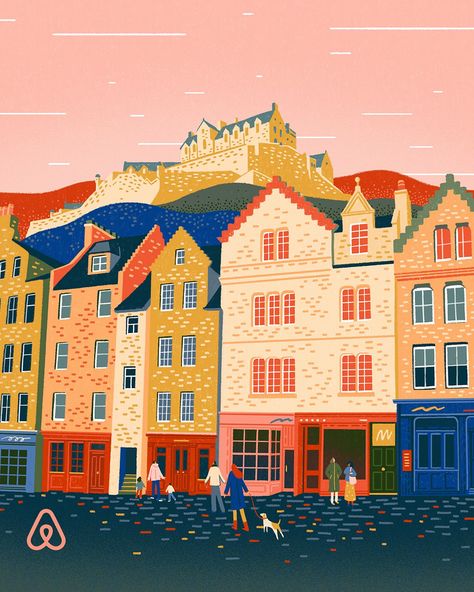 I was so excited to get to illustrate one of my favourite cities for @airbnb ✨ You can now see my little illustration of Edinburgh on the app! #edinburgh #illustration #illustrator #airbnb #travel #illustrationartists #travelillustration #humandrawing Edinburgh Illustration, Yukai Du, Germany Illustration, Architectural Illustration, Human Drawing, Cad Blocks, Air B And B, Travel Illustration, Illustration Artists