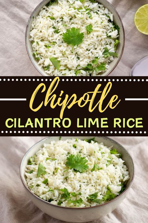 Cilantro Lime Rice In Rice Cooker, Chipotle Cilantro Lime Rice, Chipotle Rice, Chipotle Copycat Recipes, Cilantro Lime Rice Recipe, Lime Rice Recipes, Cilantro Rice, Mexican Meals, Rice Side