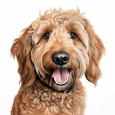 Digital Download of a Golden Doodle Portrait! The picture can be used as a wallpaper or printed out to be used as a poster! Golden Doodle Portrait, Goldendoodle Painting Easy, Golden Doodle Drawing Easy, How To Draw A Golden Doodle, Golden Doodle Outline, Golden Doodle Painting, Golden Doodle Drawing, Golden Doodle Tattoo, Goldendoodle Drawing