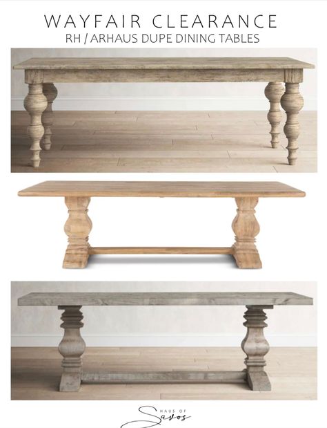 Dining Table Restoration Hardware, World Market Dining Tables, Leona Dining Table, Arhaus Francis Dining Table, Popular Dining Room Tables, Rh Dining Room Ideas, Arhaus Dining Table, Pedestal Dining Table Rectangular, Transitional Kitchen Table