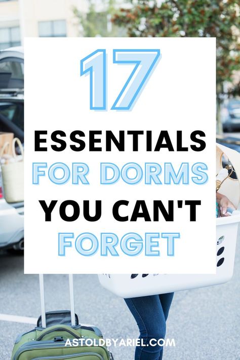 List Of College Dorm Essentials, What You Need For College Dorm Room, Rug For Dorm Room, Dorm Room Laundry Ideas, College Dorm Essentials List, Items For College Students, Dorm Room Supplies List, Items Needed For College Dorm Room, Dorm Life Essentials