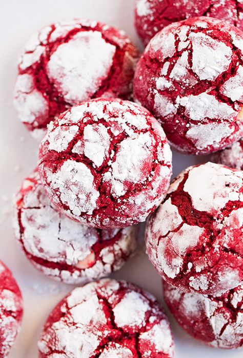 Red Velvet Crinkle Cookies | Cooking Classy Red Velvet Crinkles, Red Velvet Crinkle Cookies, Chocolate Crackles, Chocolate Crinkle Cookies, Red Velvet Cookies, Chocolate Crinkles, Crinkle Cookies, Cooking Classy, Köstliche Desserts