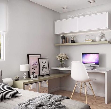 White Desk, Cool Apartments, Boho Diy, Trendy Home, Apartment Interior Design, Apartment Interior, Home Office Design, Design Case, New Room