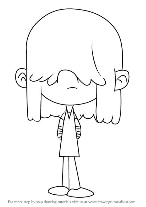 How to Draw Lucy Loud from The Loud House step by step, learn drawing by this tutorial for kids and adults. Lucy Loud, Cartoon Drawings Of People, Cartoon Drawings Disney, House Colouring Pages, Cartoon Crazy, Loud House Characters, The Loud House, Family Drawing, Background Drawing