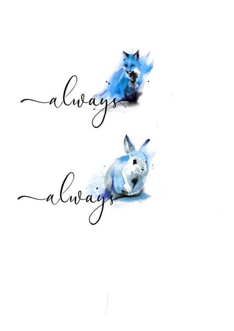 Horse Patronus Tattoo, Rabbit Patronus Tattoo, Wolf Patronus Tattoo, Fox Patronus Tattoo, Deer Patronus Tattoo, Otter Patronus Tattoo, Cat Patronus Tattoo, Harry Potter Patronus Tattoo, Ravenclaw Tattoo