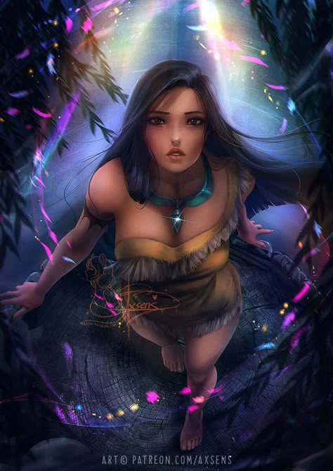 Que que na-to-ra you will understand, · Axsens · on ArtStation at https://www.artstation.com/artwork/OoGYx8 Disney Version, Images Disney, Disney Pocahontas, Disney Artwork, Princesa Disney, Disney Princess Art, Princess Art, Dessin Adorable, Disney Fan