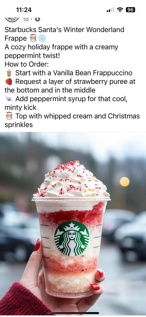 Starbucks Christmas Drinks Recipes, Starbucks Ingredients, Winter Starbucks Drinks, Starbucks Christmas Drinks, Winter Starbucks, Drink Keychain, Drinking Ideas, Winter Drink Recipes, Holiday Starbucks