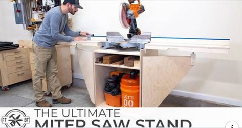 Cool project, cool video- check out Brad Rodriguez of Fix This Build That latest's #video- Ultimate #DIY Miter Saw Stand with Auto Dust Collection. https://youtu.be/jdo3qxgglzg #woodcraft #woodworking #maker #makersgonnamake #helpingyoumakewoodwork Chop Saw Stand, Miter Saw Stand Plans, Mitre Saw Dust Collection, Diy Miter Saw Stand, Miter Saw Stand, Mitre Saw Station, Mitre Saw, Mitre Saw Stand, Woodworking Garage